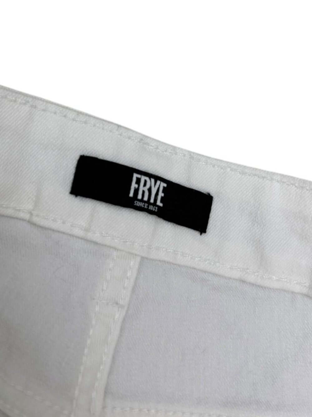 FRYE Leathers White Denim Designer Jeans Pants Womens 16 - Picture 4 of 7